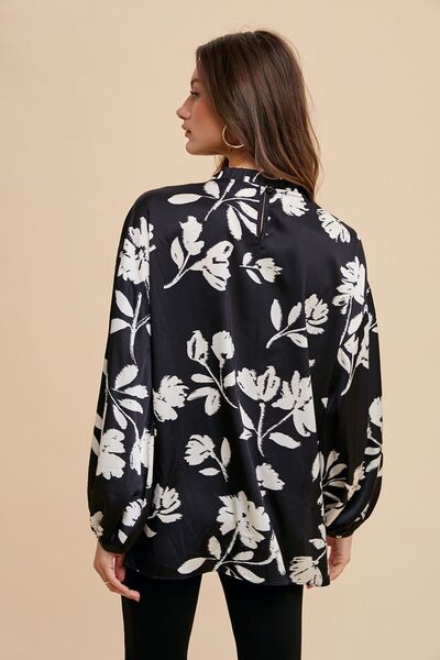 Annie Wear Frill Printed Balloon Sleeve Blouse Blouses