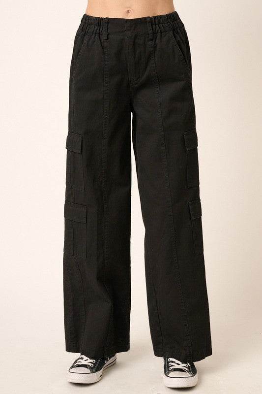 Mittoshop Low Rise Elastic Cover Waistband Cargo Pants - Shop Style & More | Fresh Looks, Everyday Deals & Free Shipping