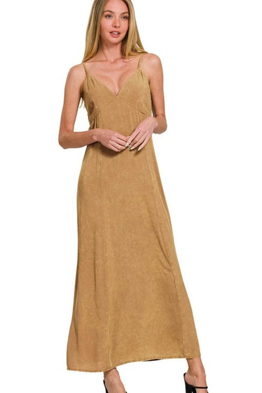 Zenana Mineral Washed Rayon Challis Cami Dress - Shop Style & More | Fresh Looks, Everyday Deals & Free Shipping