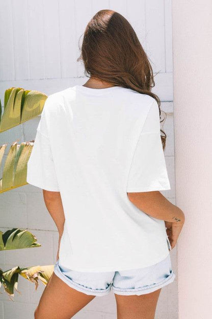 Lisa Layered Star Patched Half Sleeve Loose Top - Shop Style & More | Fresh Looks, Everyday Deals & Free Shipping