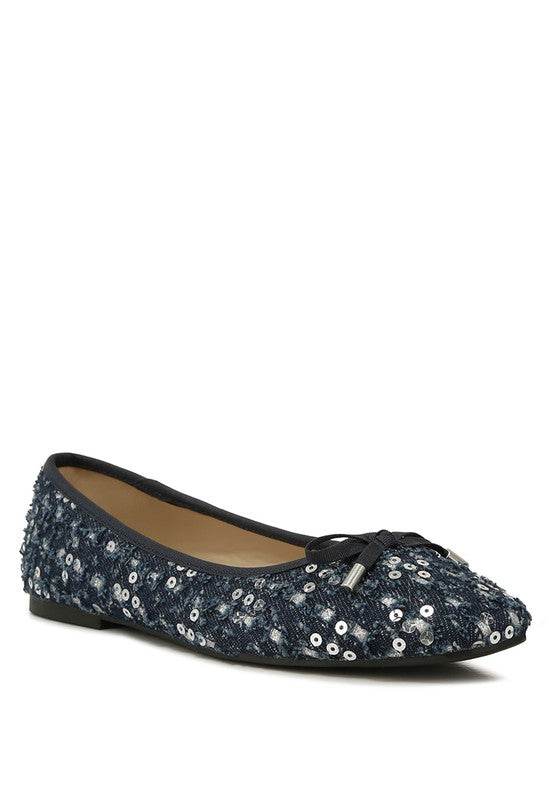 Florent Sequin Flat Bow Ballerinas - Shop Style & More | Fresh Looks, Everyday Deals & Free Shipping