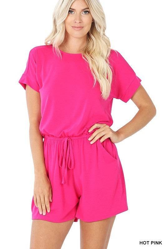 Romper w/ Elastic Waist and Back Keyhole Opening - Shop Style & More | Fresh Looks, Everyday Deals & Free Shipping