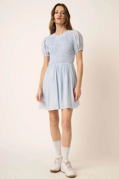 Mittoshop Smocking Detail Puff Sleeve Mini Dress - Shop Style & More | Fresh Looks, Everyday Deals & Free Shipping