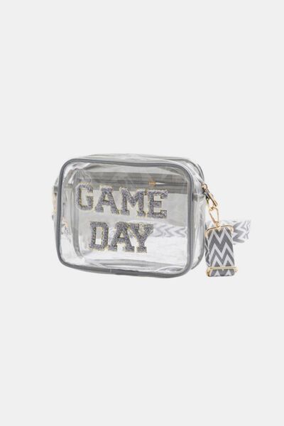 Zenana GAME DAY Stadium Approved Transparent Crossbody Bag Grey One Size Bags