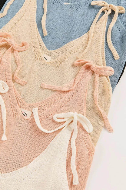 BiBi Tied Shoulder Solid Knit Top - Shop Style & More | Fresh Looks, Everyday Deals & Free Shipping