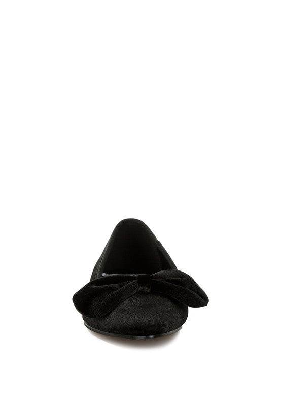 Pothos Luxurious Velvet Bow Ballerinas - Shop Style & More | Fresh Looks, Everyday Deals & Free Shipping