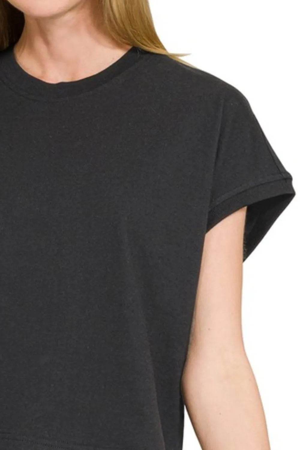 Zenana Premium Cotton Relaxed Crop Tee - Shop Style & More | Fresh Looks, Everyday Deals & Free Shipping