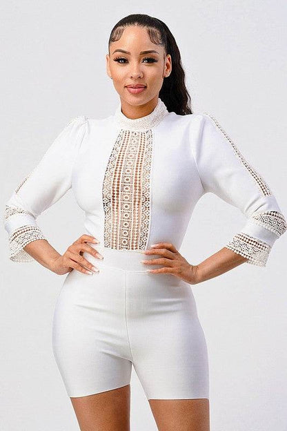 MORE THAN ENOUGH LACE BANDAGE ROMPER - Shop Style & More | Fresh Looks, Everyday Deals & Free Shipping