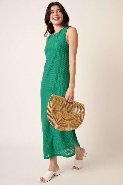 Mittoshop Side Slit Round Neck Sleeveless Dress Casual Dresses