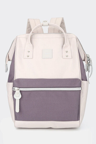 Himawari Water Resistant Canvas Backpack Bag with Side Pockets Pink Mauve One Size Bags