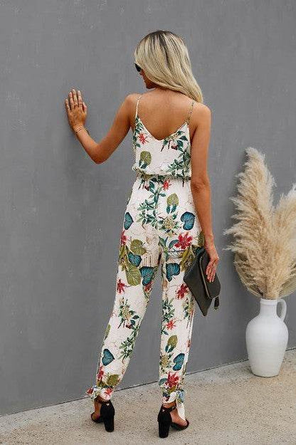 Sleeveless Floral Print Knot Side Cami Jumpsuit - Shop Style & More | Fresh Looks, Everyday Deals & Free Shipping