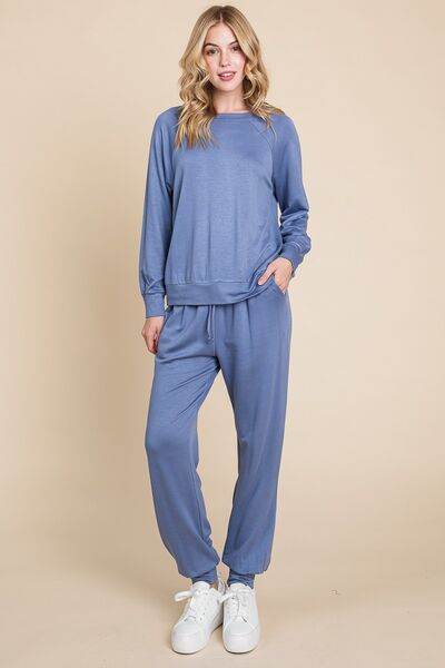 Super Lady Round Neck Raglan Sleeve Top and Pants Lounge Set - Shop Style & More | Fresh Looks, Everyday Deals & Free Shipping