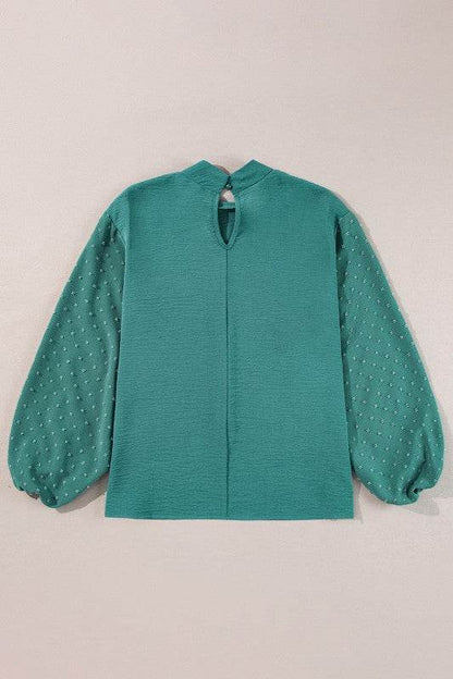 June Swiss Dot Balloon Sleeve Loose Blouse - Shop Style & More | Fresh Looks, Everyday Deals & Free Shipping