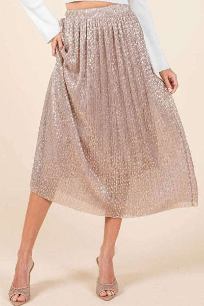Mittoshop Metallic Glitter Speckle Print Elastic Midi Skirt - Shop Style & More | Fresh Looks, Everyday Deals & Free Shipping