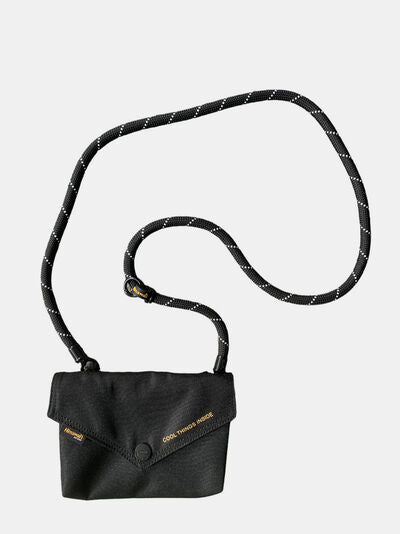 Himawari Solid Color Envelope Shape Crossbody Bag with Removable Strap Black One Size Bags