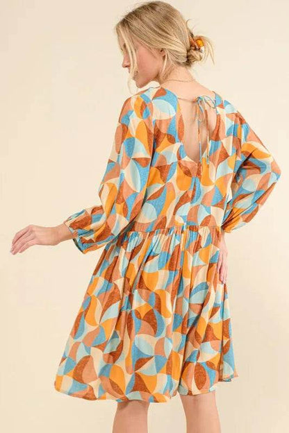 And The Why Printed Open Back Puff Sleeve Casual Dress - Shop Style & More | Fresh Looks, Everyday Deals & Free Shipping