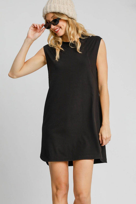 Umgee Round Neck Sleeveless High-Low Curved Hemline Mini Dress - Shop Style & More | Fresh Looks, Everyday Deals & Free Shipping