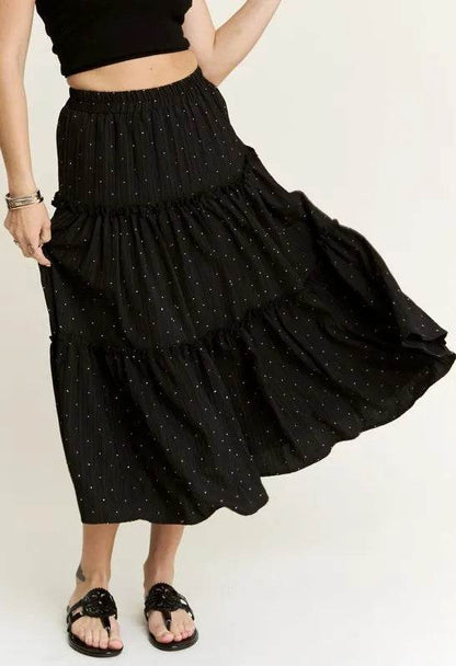 ADORA Rhinestone Accent Tiered Skirt - Shop Style & More | Fresh Looks, Everyday Deals & Free Shipping