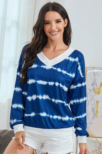V Neck Striped Long Sleeve Top - Shop Style & More | Fresh Looks, Everyday Deals & Free Shipping
