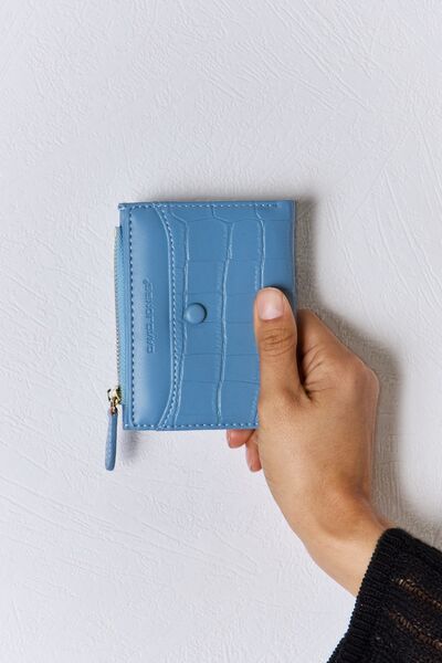 David Jones Texture PU Leather Mini Wallet BLUE One Size Bags