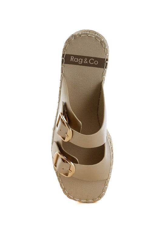 Miova Metallic Buckle Detail Espadrille Flatforms - Shop Style & More | Fresh Looks, Everyday Deals & Free Shipping