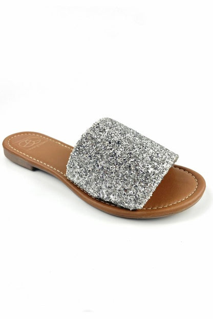 Lulu-4 Silver Glitter Sandals