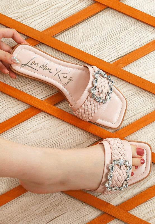 Hazbin Diamante Flat Sandals - Shop Style & More | Fresh Looks, Everyday Deals & Free Shipping