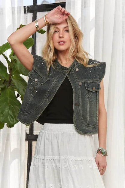 ADORA Sleeveless Button Down Denim Jacket - Shop Style & More | Fresh Looks, Everyday Deals & Free Shipping