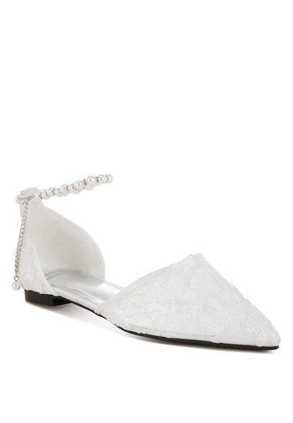 Shrami Pearl & Rhinestone Strap Flat Sandals - Shop Style & More | Fresh Looks, Everyday Deals & Free Shipping