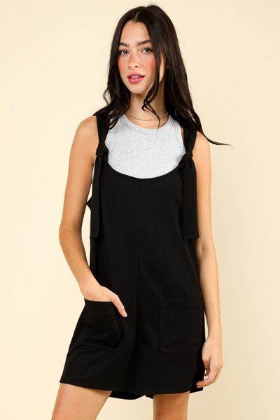 VERY J Tie Shoulder Front Pocket Romper - Shop Style & More | Fresh Looks, Everyday Deals & Free Shipping
