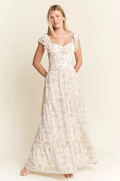 Jade By Jane Full Size Ruffle Sleeve Tiered Maxi Dress Plus Size - Shop Style & More | Fresh Looks, Everyday Deals & Free Shipping
