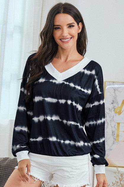 V Neck Striped Long Sleeve Top - Shop Style & More | Fresh Looks, Everyday Deals & Free Shipping
