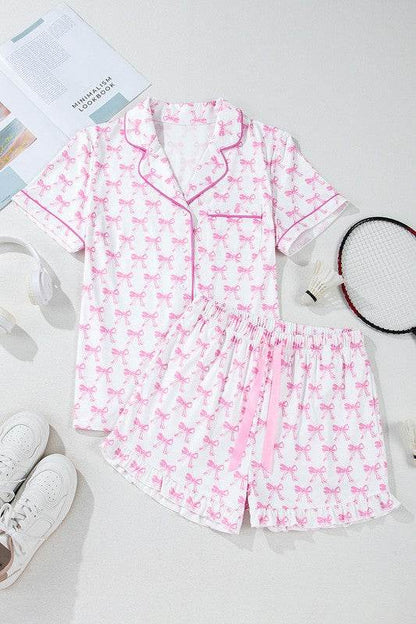 Short Sleeve and Ruffled Shorts Pajama Set - Shop Style & More | Fresh Looks, Everyday Deals & Free Shipping