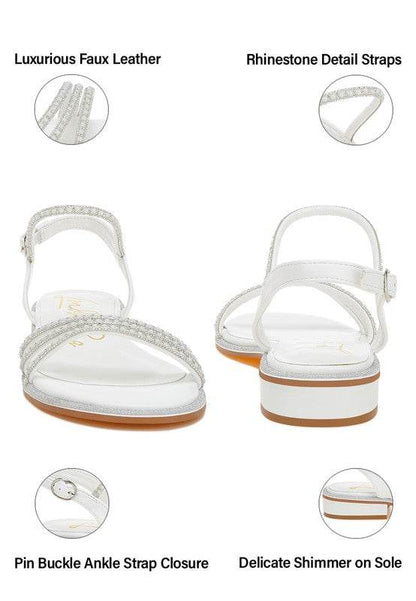 Nobbity Rhinestone Pearl Detail Flat Sandals - Shop Style & More | Fresh Looks, Everyday Deals & Free Shipping