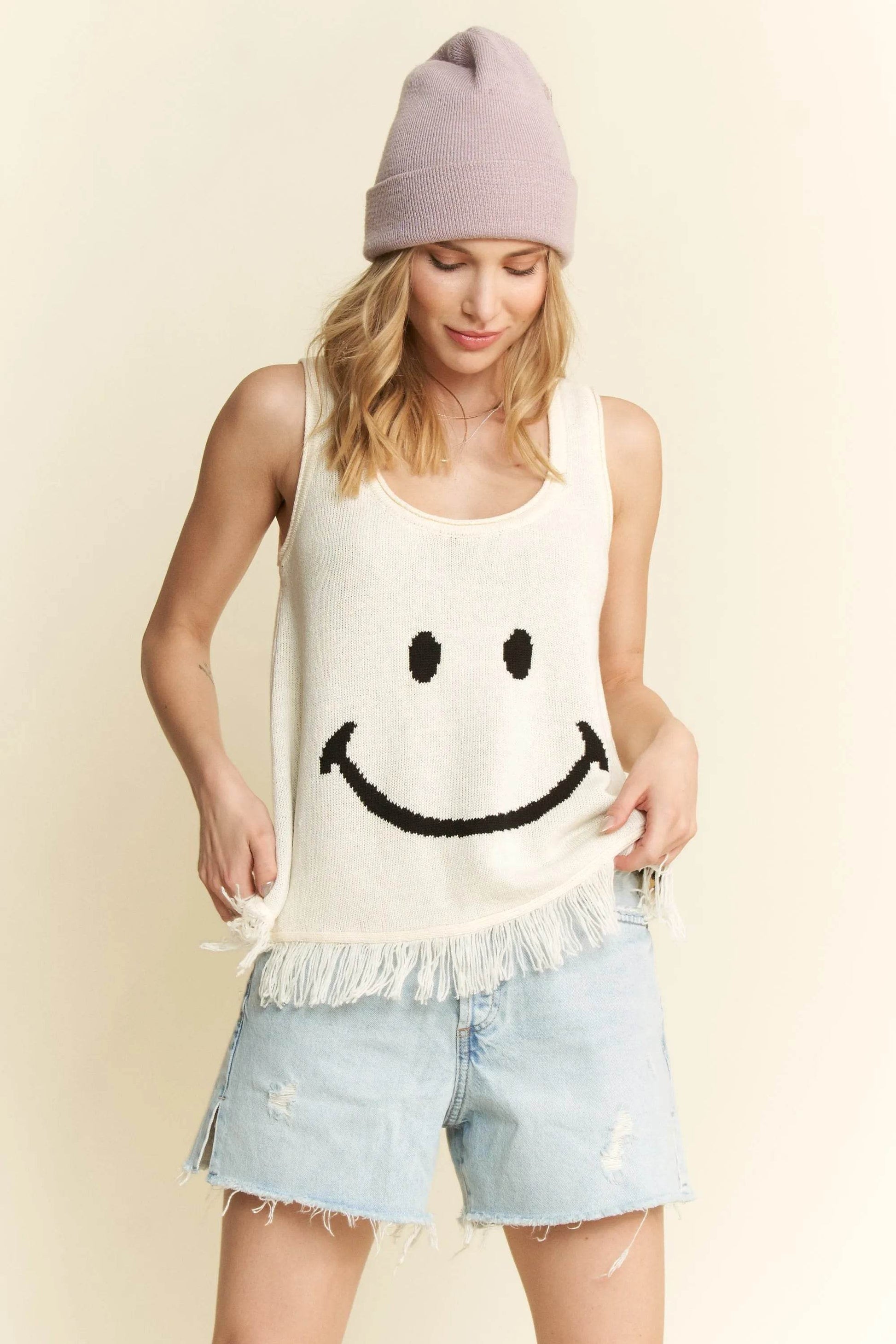 Jade By Jane Full Size Smiley Fringe Hem Tank Plus Size - Shop Style & More | Fresh Looks, Everyday Deals & Free Shipping