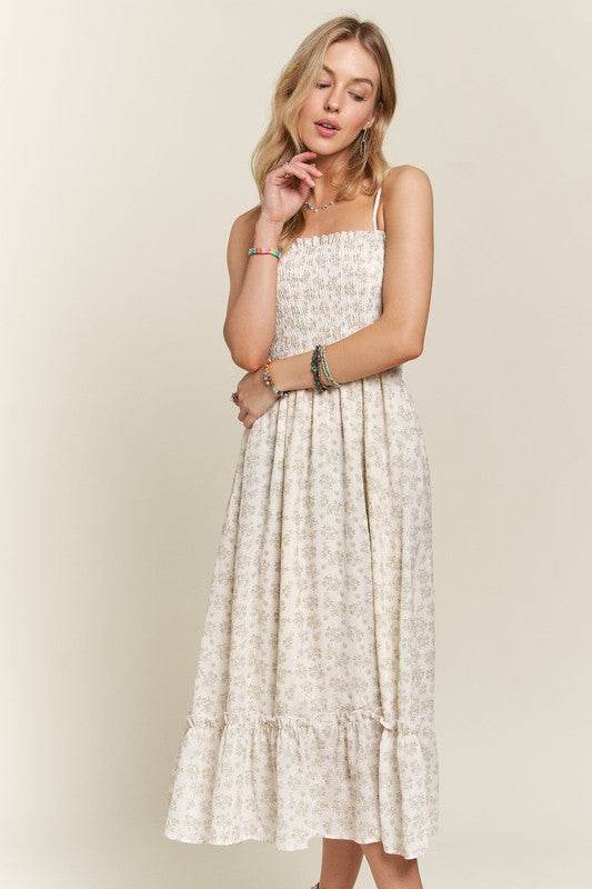 ADORA Smocked Floral Ruffled Hem Cami Dress - Shop Style & More | Fresh Looks, Everyday Deals & Free Shipping
