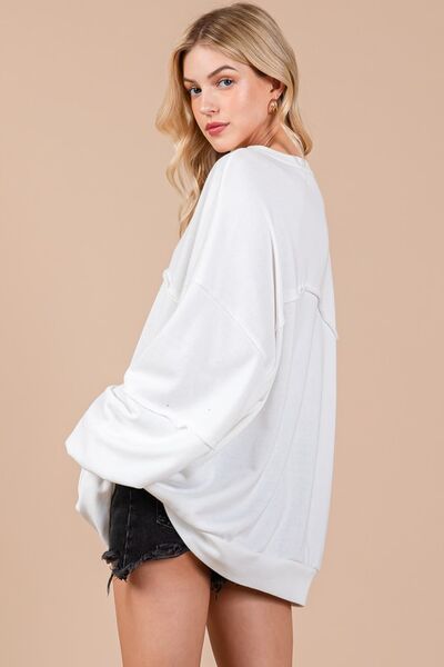 Ces Femme Exposed Seam Long Sleeve Sweatshirt Hoodies & Sweaters