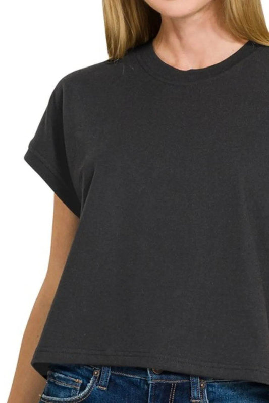 Zenana Premium Cotton Relaxed Crop Tee - Shop Style & More | Fresh Looks, Everyday Deals & Free Shipping
