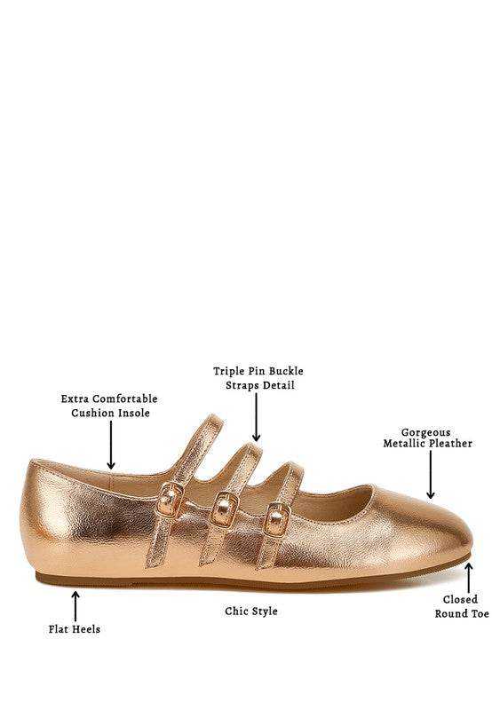 Macarina Triple Strap Mary Jane Ballerinas - Shop Style & More | Fresh Looks, Everyday Deals & Free Shipping