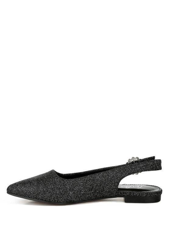 Giora Glitter Slingback Flat Sandals - Shop Style & More | Fresh Looks, Everyday Deals & Free Shipping