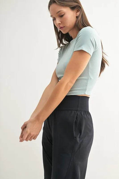 MONO B Essential Micro-ribbed Cropped Athleisure Tee - Shop Style & More | Fresh Looks, Everyday Deals & Free Shipping