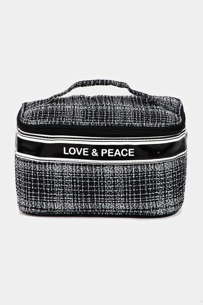 Fame Love & Peace Striped Handle Bag Black One Size Bags