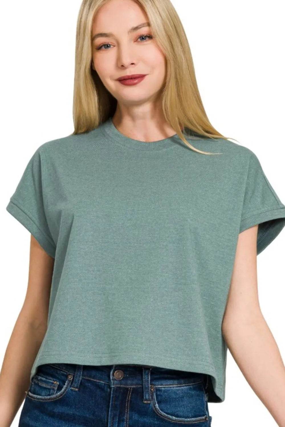 Zenana Premium Cotton Relaxed Crop Tee - Shop Style & More | Fresh Looks, Everyday Deals & Free Shipping