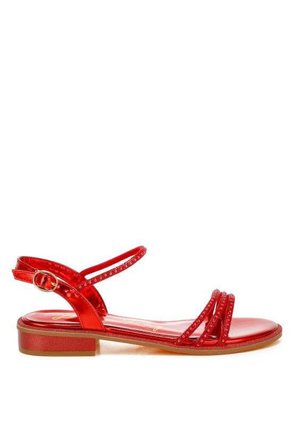 Nobbity Rhinestone Pearl Detail Flat Sandals - Shop Style & More | Fresh Looks, Everyday Deals & Free Shipping