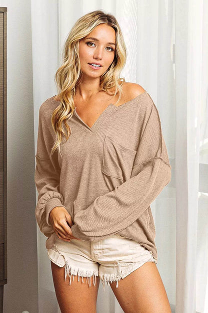 BiBi Exposed Seam Long Sleeve Top - Shop Style & More | Fresh Looks, Everyday Deals & Free Shipping