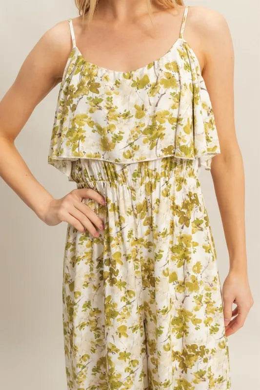 HYFVE Floral Print Spaghetti Strap Wide Leg Jumpsuit - Shop Style & More | Fresh Looks, Everyday Deals & Free Shipping