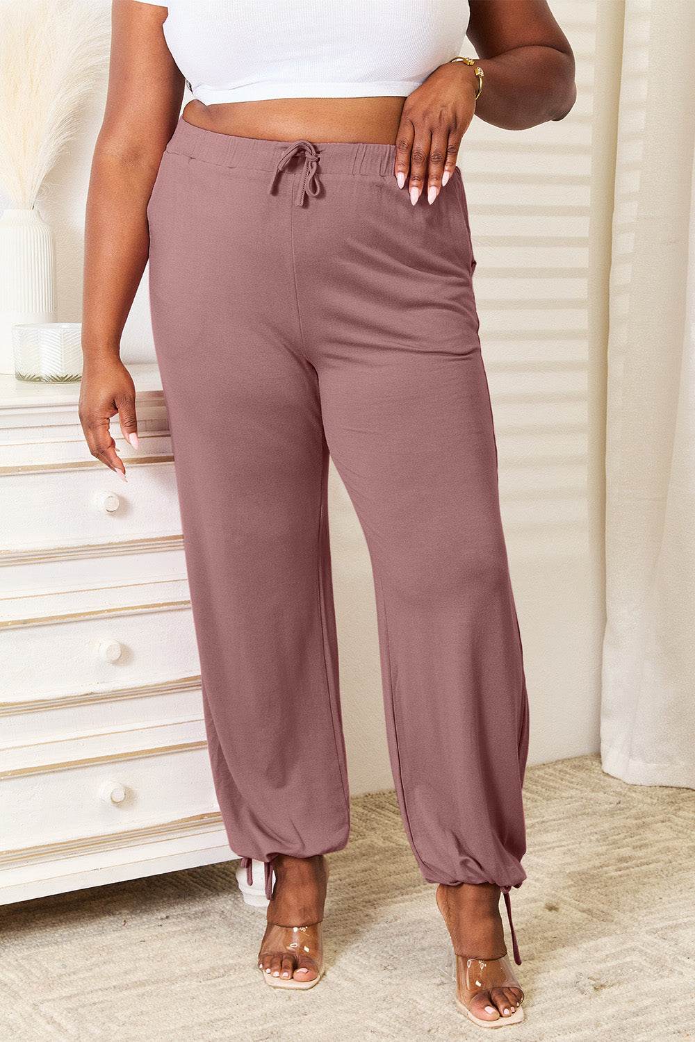 Basic Bae Full Size Soft Rayon Drawstring Waist Pants with Pockets - Shop Style & More | Fresh Looks, Everyday Deals & Free Shipping