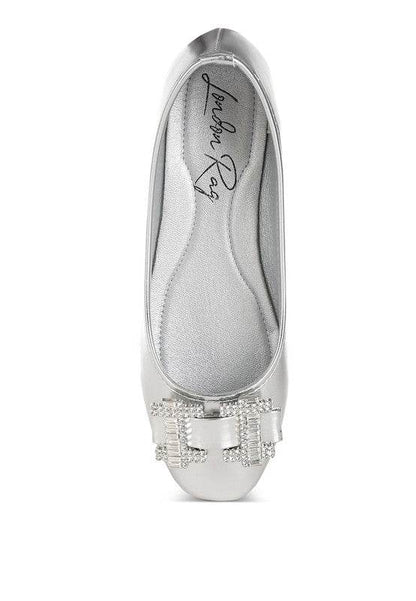 Navik Rhinestone Buckle Metallic Ballerinas - Shop Style & More | Fresh Looks, Everyday Deals & Free Shipping