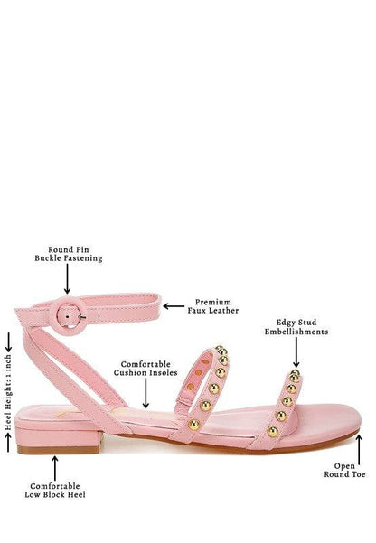Flippity Studded Ankle Strap Flat Sandals - Shop Style & More | Fresh Looks, Everyday Deals & Free Shipping