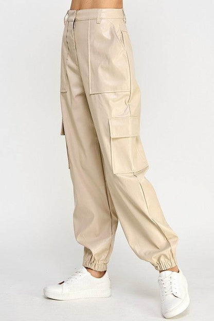 RELAXED VEGAN LEATHER CARGO PANTS - Shop Style & More | Fresh Looks, Everyday Deals & Free Shipping